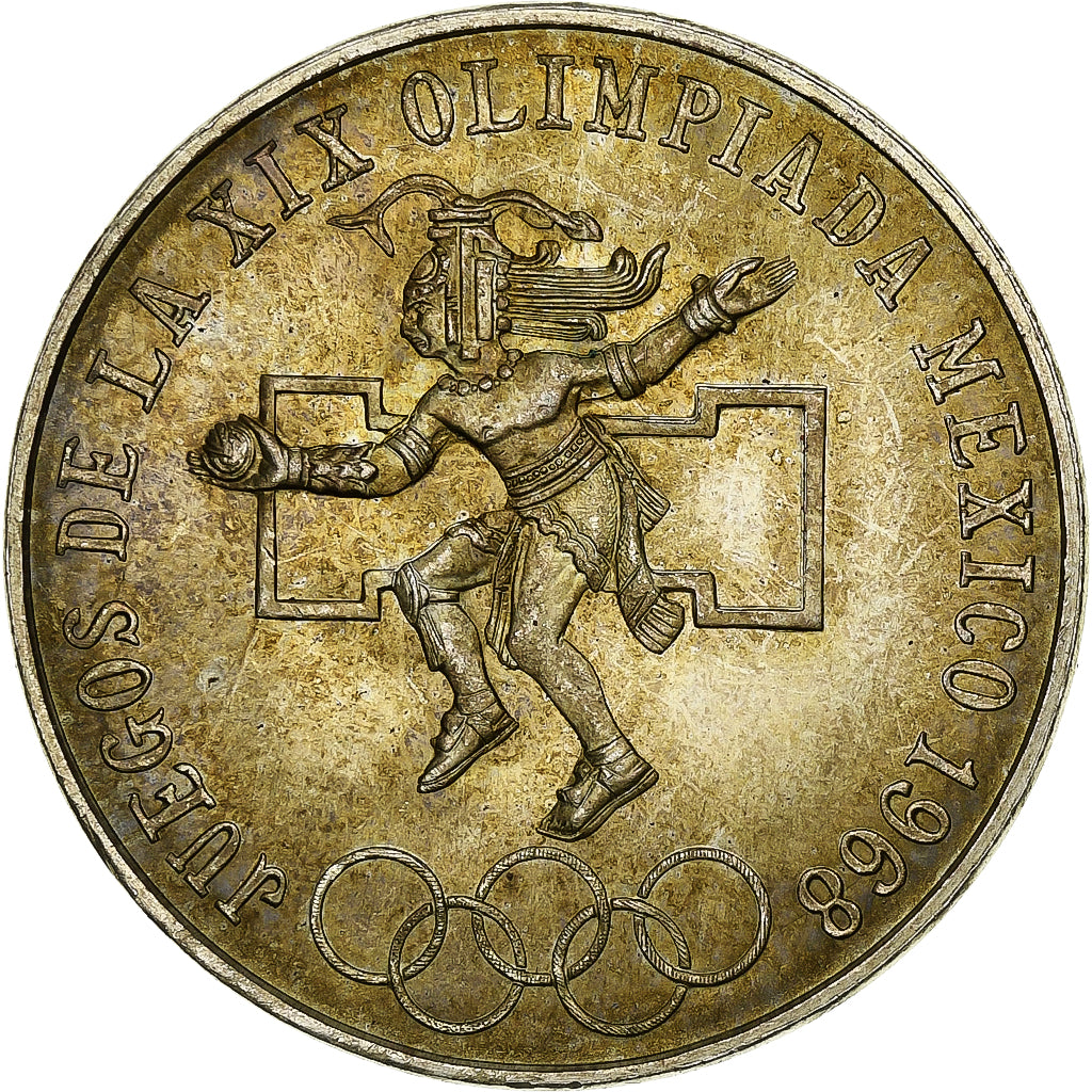 México, 25 Pesos, Summer Olympics - Mexico, 1968, Mexico, Plata, EBC, KM:479.1