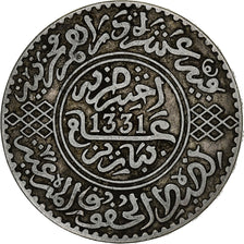 Morocco, Yusuf, Rial, 10 Dirhams, 1912, bi-Bariz, Silver, EF(40-45), KM:33