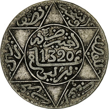Morocco, 'Abd al-Aziz, 1/2 Rial, 5 Dirhams, 1902, Berlin, Silver, VF(30-35)