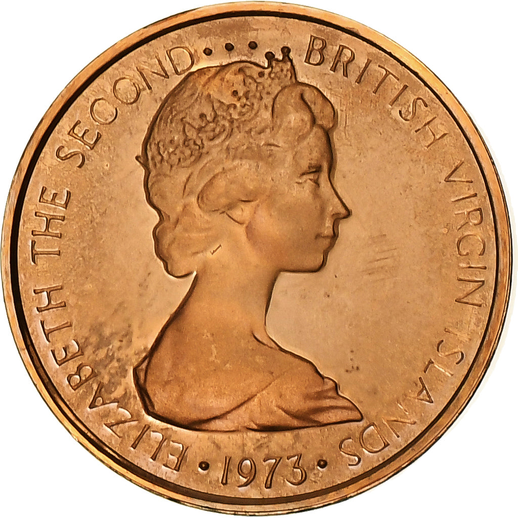 BRITISH VIRGIN ISLANDS, Elizabeth II, Cent, 1973, Franklin Mint, BE, Bronze