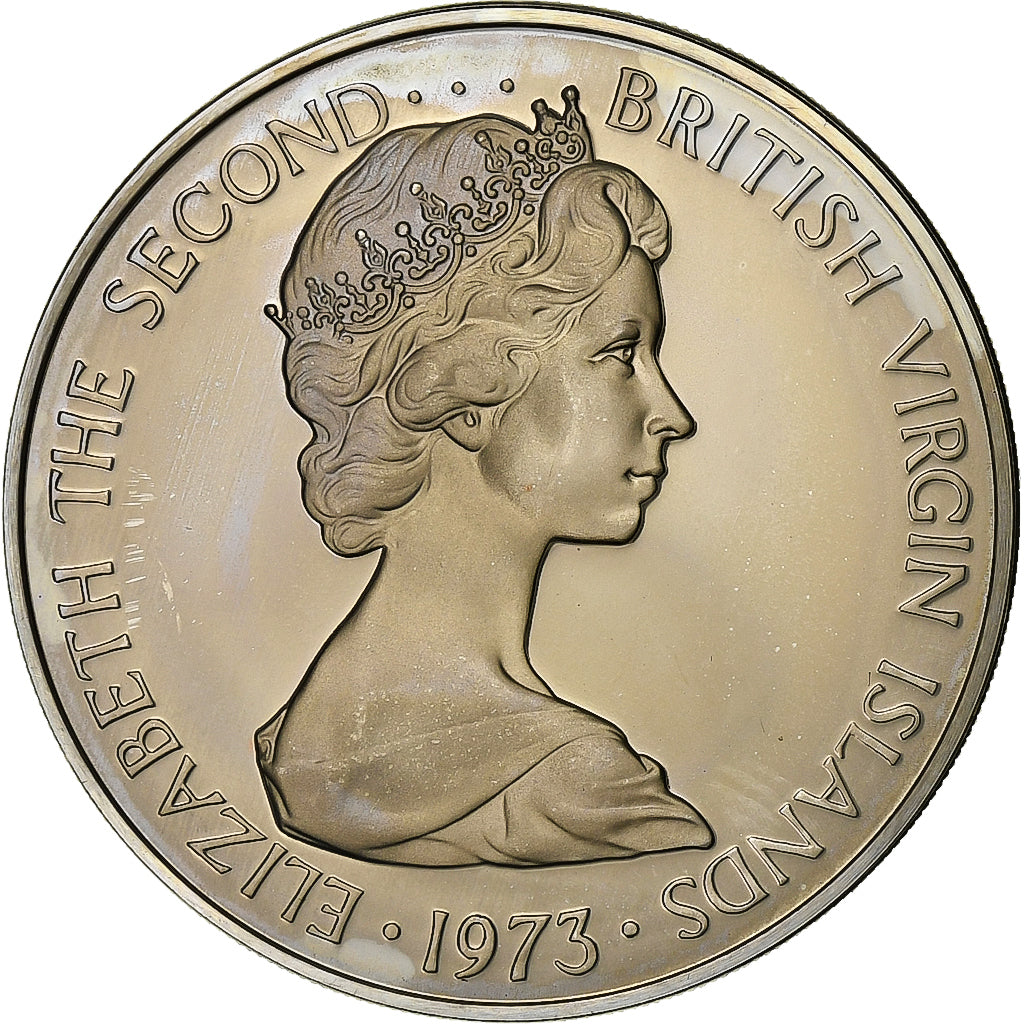 BRITISH VIRGIN ISLANDS, Elizabeth II, 50 Cents, 1973, Franklin Mint