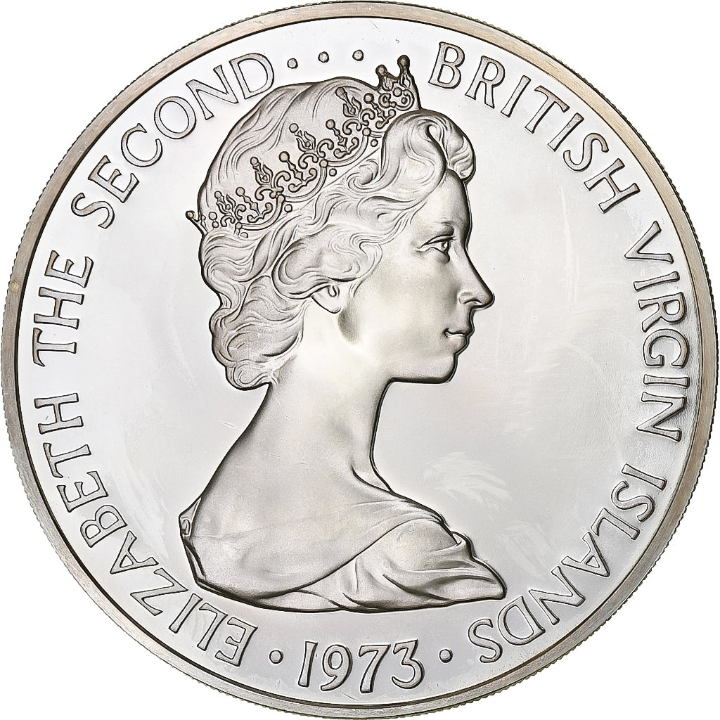 BRITISH VIRGIN ISLANDS, Elizabeth II, Dollar, 1973, Franklin Mint, Silber, STGL