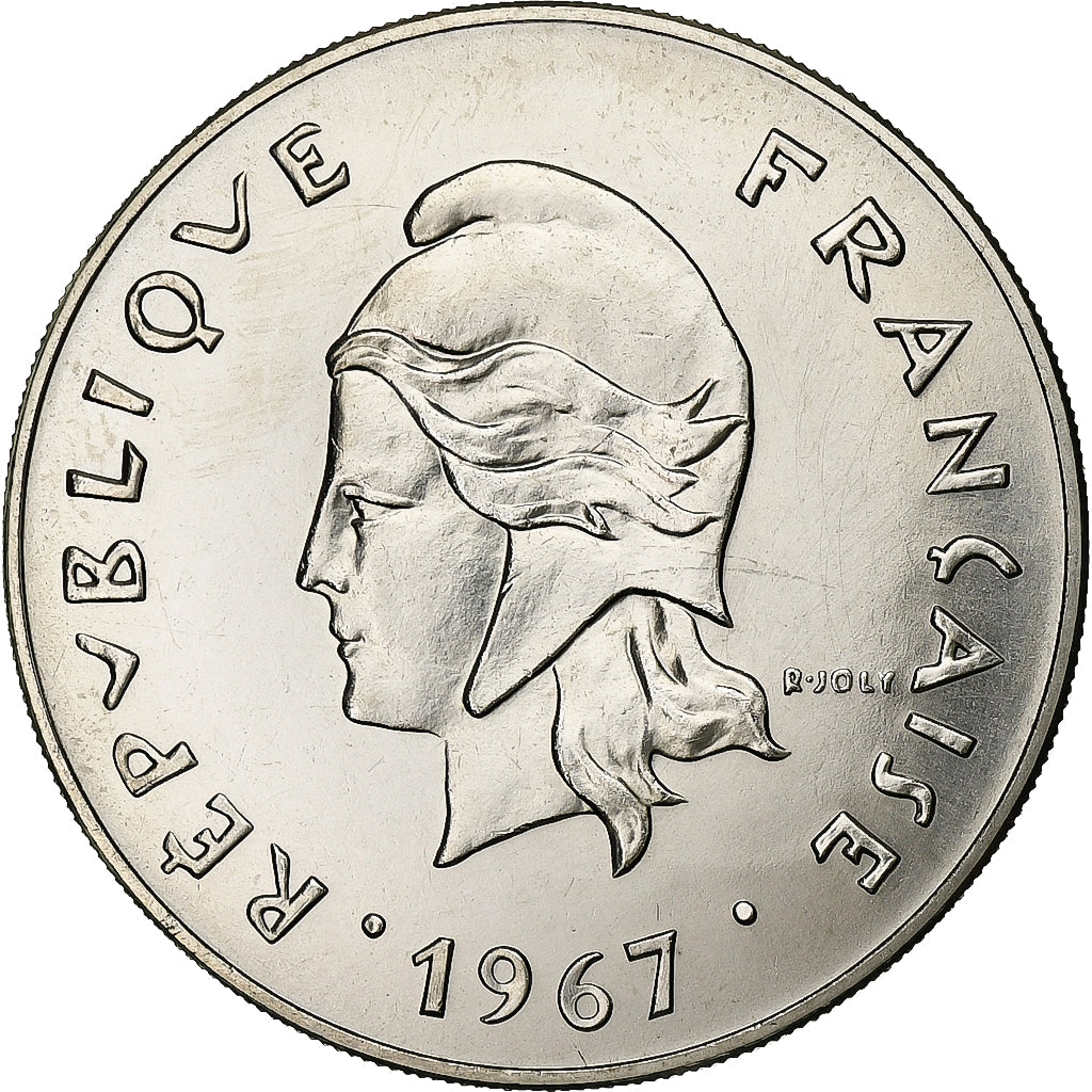 New Caledonia, 50 Francs, 1967, Paris, Nickel, MS(65-70), Lecompte:120, KM:7