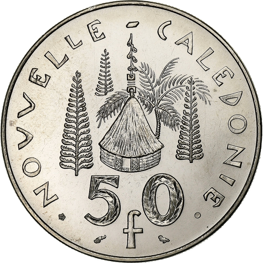 New Caledonia, 50 Francs, 1967, Paris, Nickel, MS(65-70), Lecompte:120, KM:7