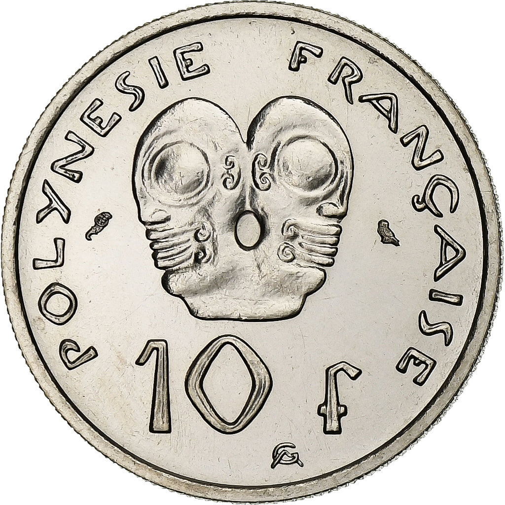 Polinezja Francuska, 10 Francs, 1967, Paris, Nikiel, MS(65-70), KM:5