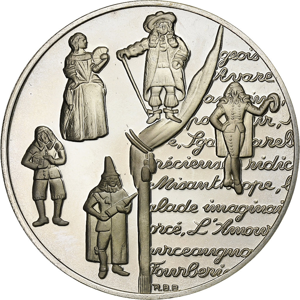 Francja, medal, Molière, Srebro, MS(65-70)