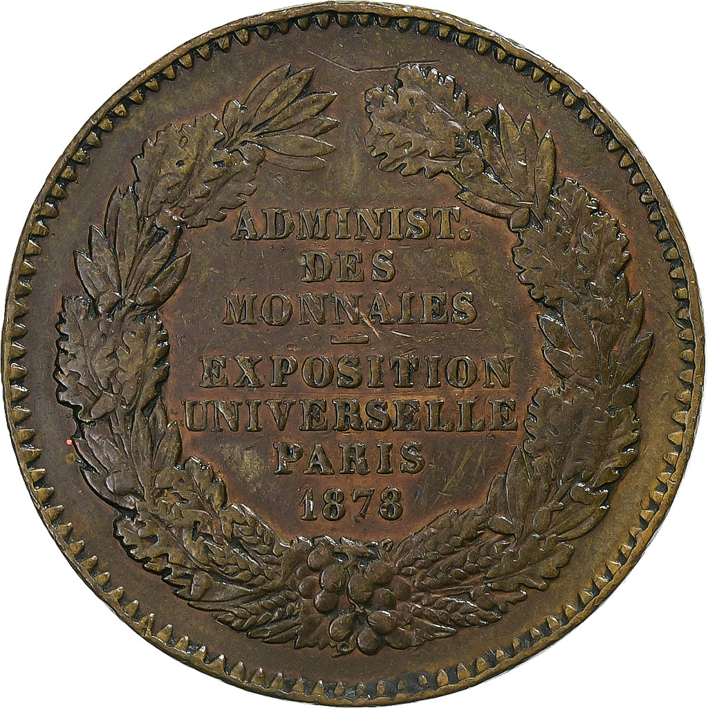 Francia, medaglia, Exposition universelle de Paris, 1878, Barre, BB, Rame