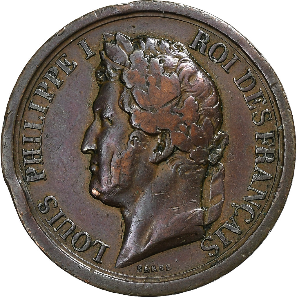 France, Token, L'Armée au Duc d'Orléans Prince Royal, 1842, Copper, EF(40-45)