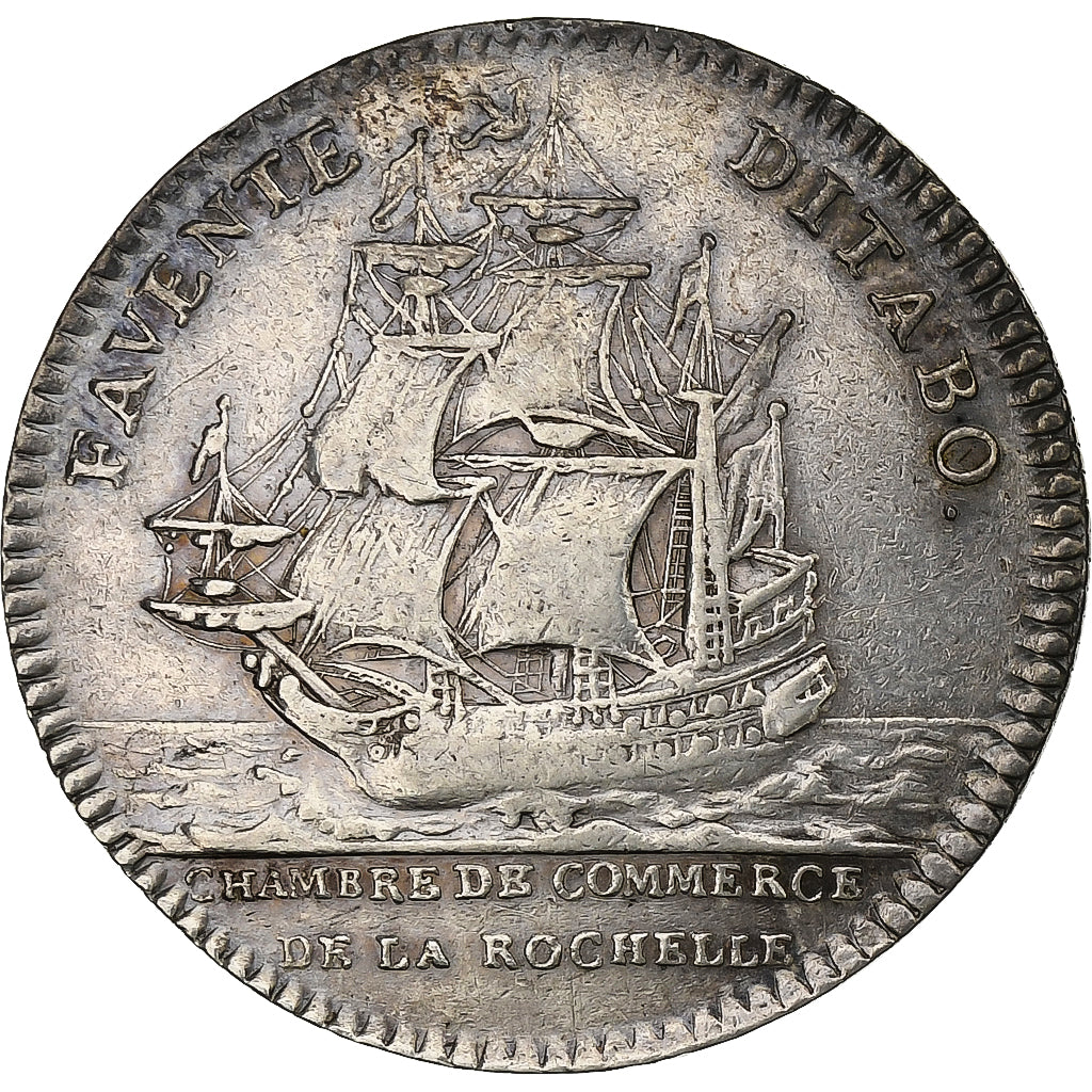 France, Token, Louis XV, Chambre de Commerce de La Rochelle, Silver, EF(40-45)