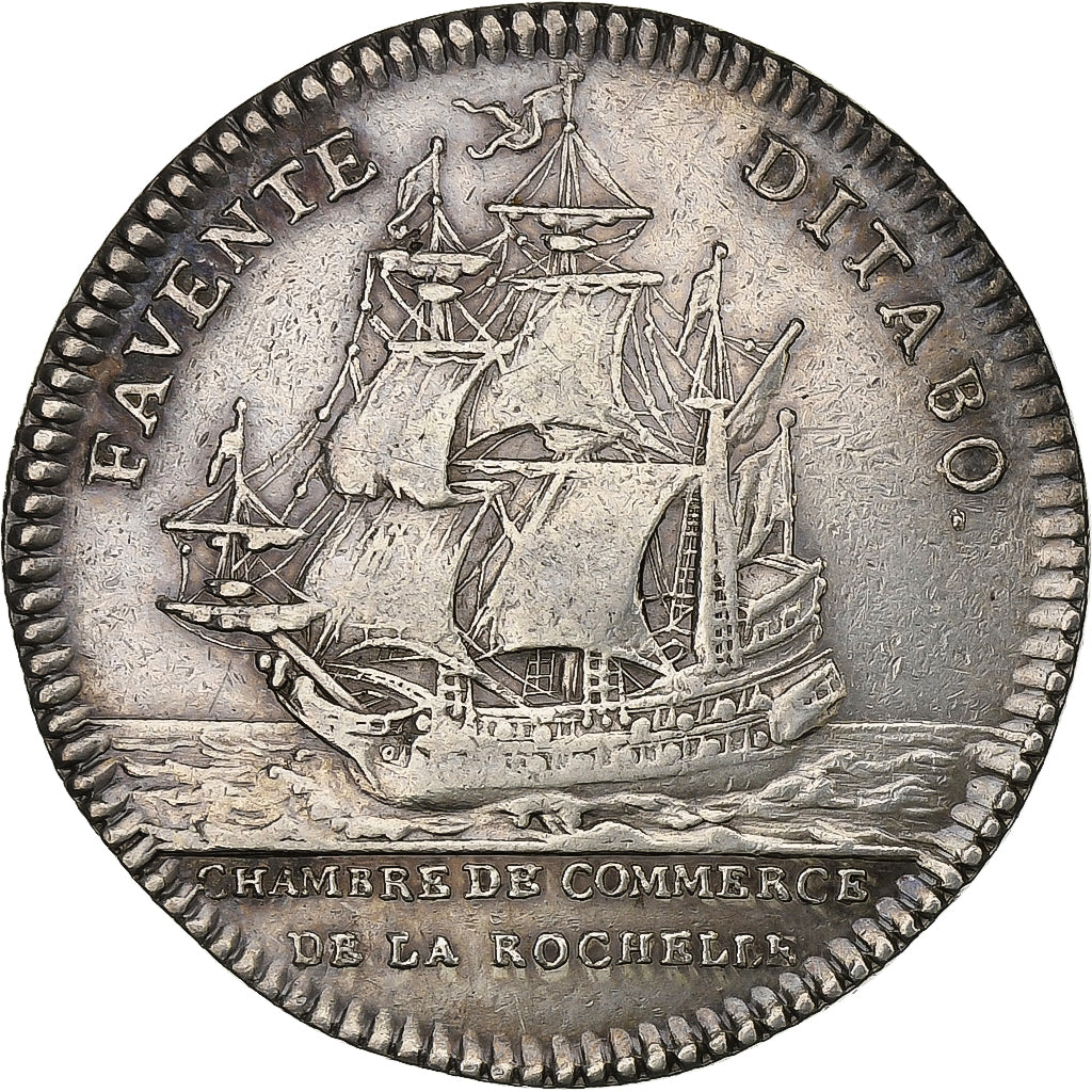 France, Token, Louis XV, Chambre de Commerce de La Rochelle, Silver, AU(50-53)