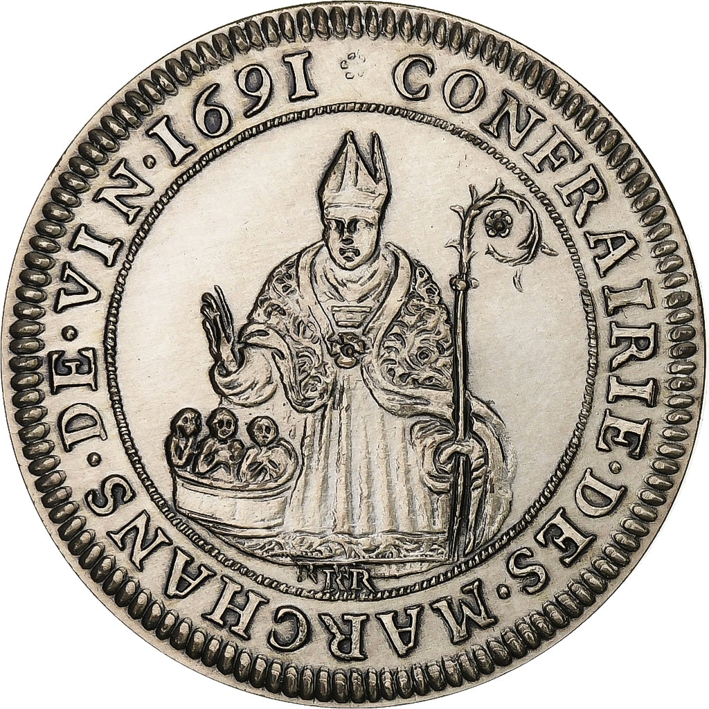 France, Token, Confrérie des Marchands de Vin, Silver, Restrike, MS(65-70)