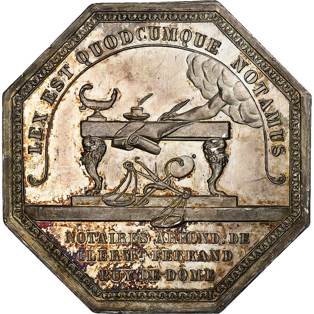 France, Token, Notaires de l'Arrondissement de Clermont-Ferrand, Silver