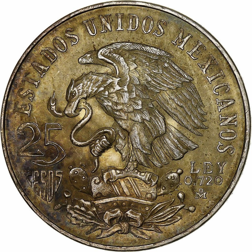 Mexiko, 25 Pesos, Summer Olympics - Mexico, 1968, Mexico City, Silber, VZ