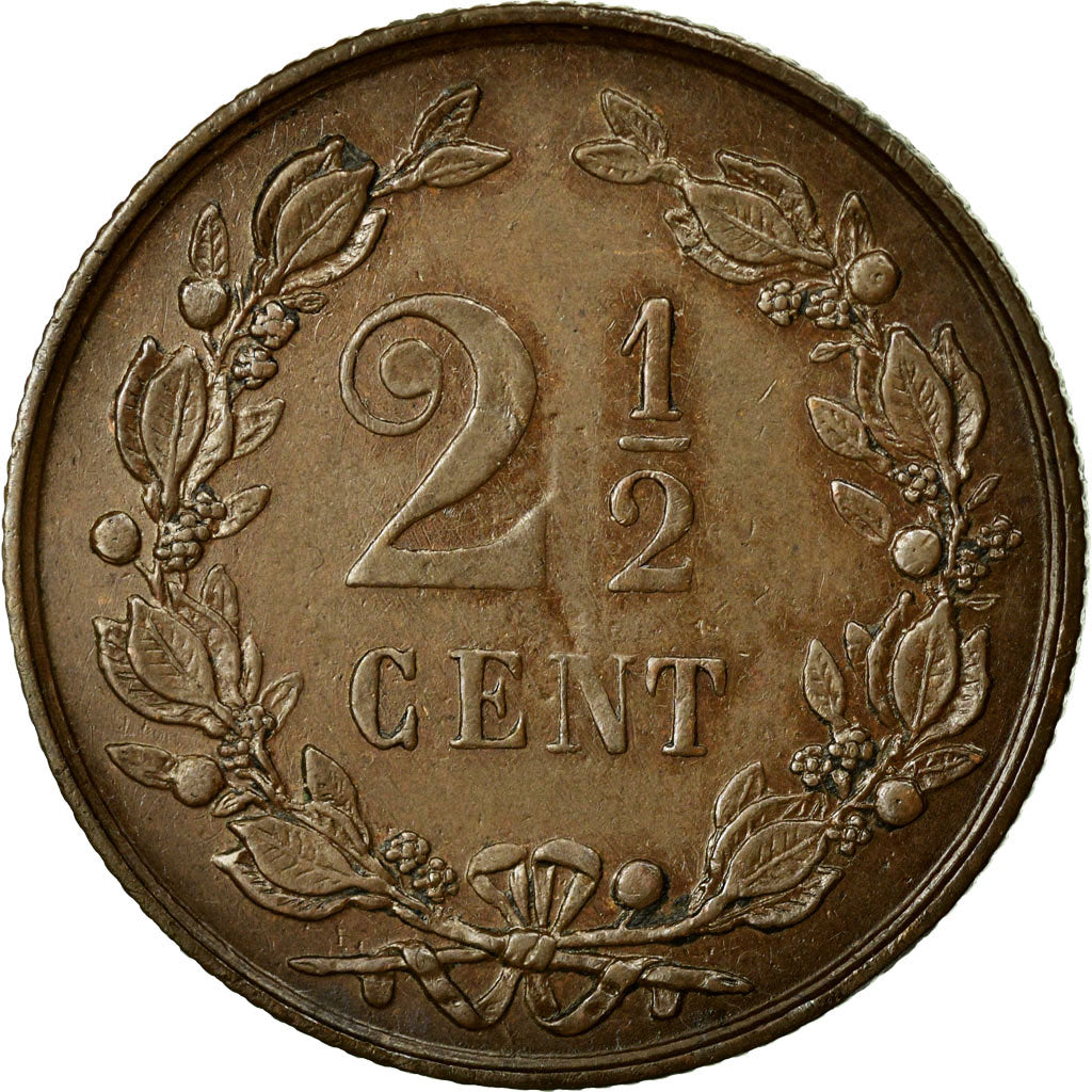 Munten, Nederland, William III, 2-1/2 Cent, 1886, PR, Bronze, KM:108.1