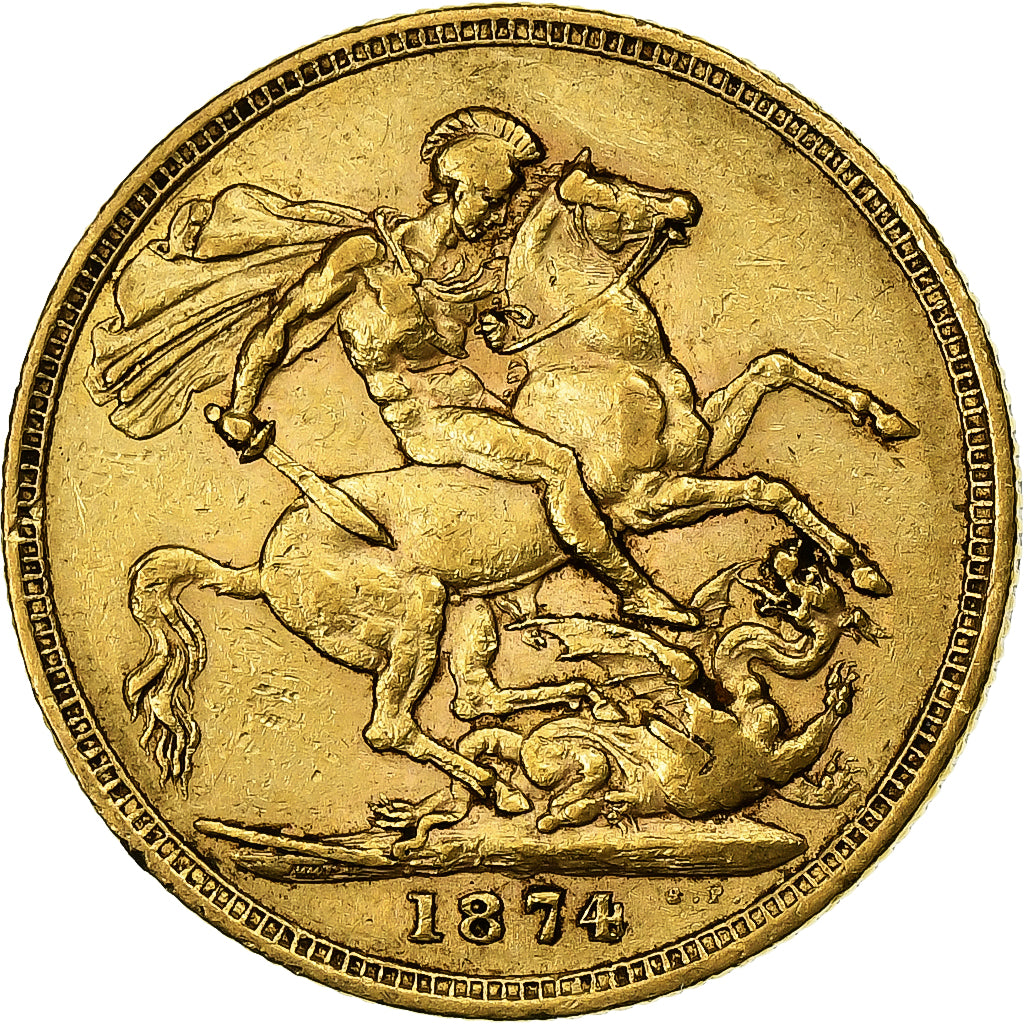 Australia, Victoria, Sovereign, 1874, Sydney, Oro, BB, KM:7
