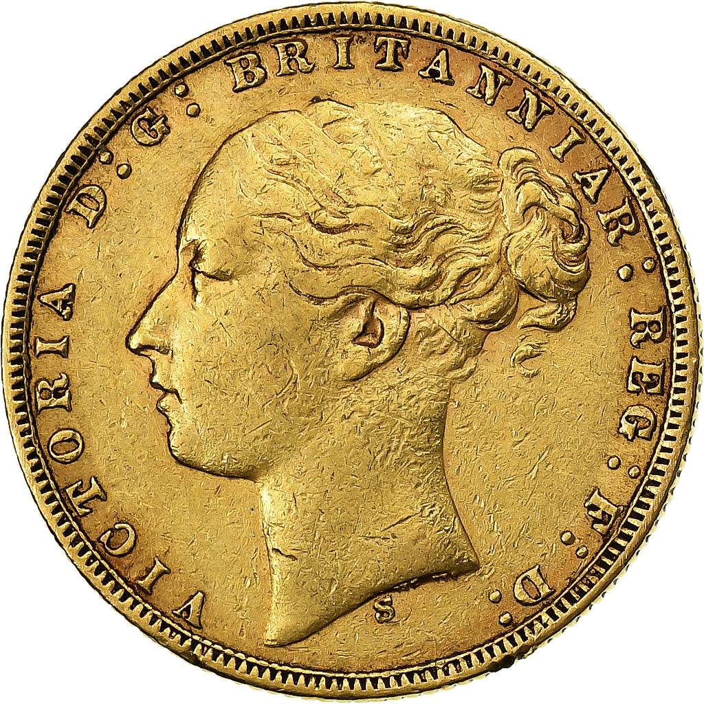 Australia, Victoria, Sovereign, 1873, Sydney, Oro, BB+, KM:7