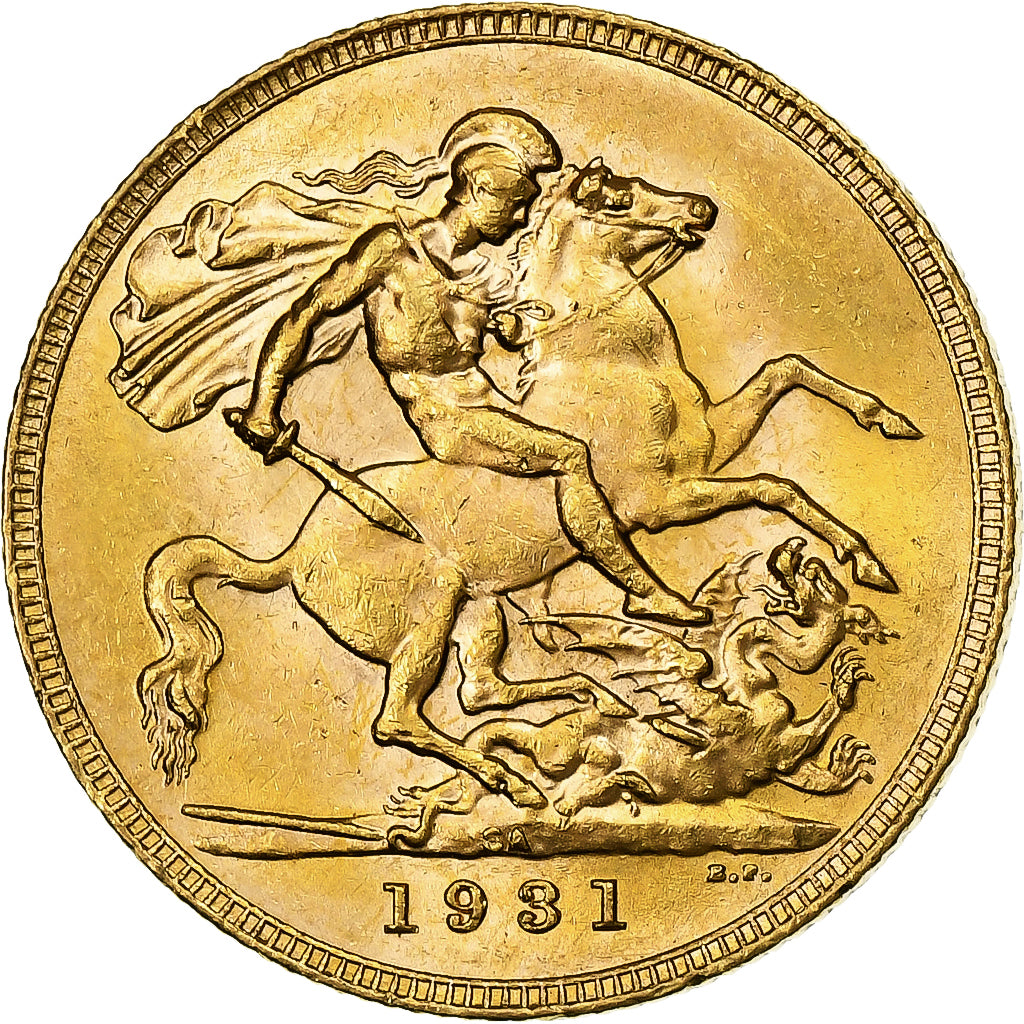 South Africa, George V, Sovereign, 1931, Pretoria, Gold, MS(63), KM:32