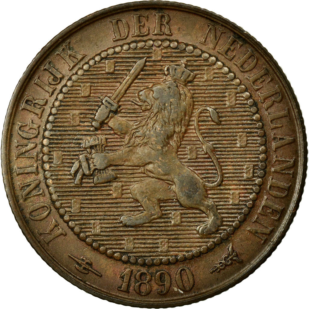 Munten, Nederland, Wilhelmina I, 2-1/2 Cent, 1890, PR, Bronze, KM:108.2