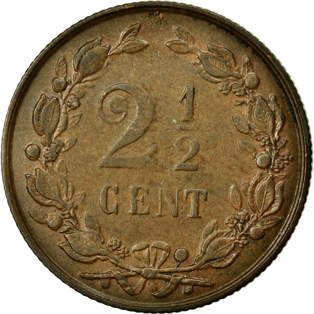 Munten, Nederland, Wilhelmina I, 2-1/2 Cent, 1890, PR, Bronze, KM:108.2