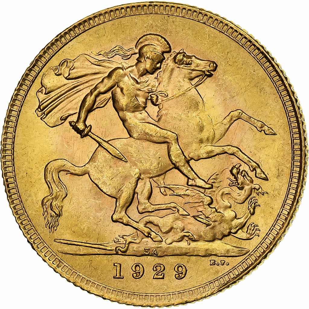 Sudáfrica, George V, Sovereign, 1929, Pretoria, Oro, EBC, KM:A22