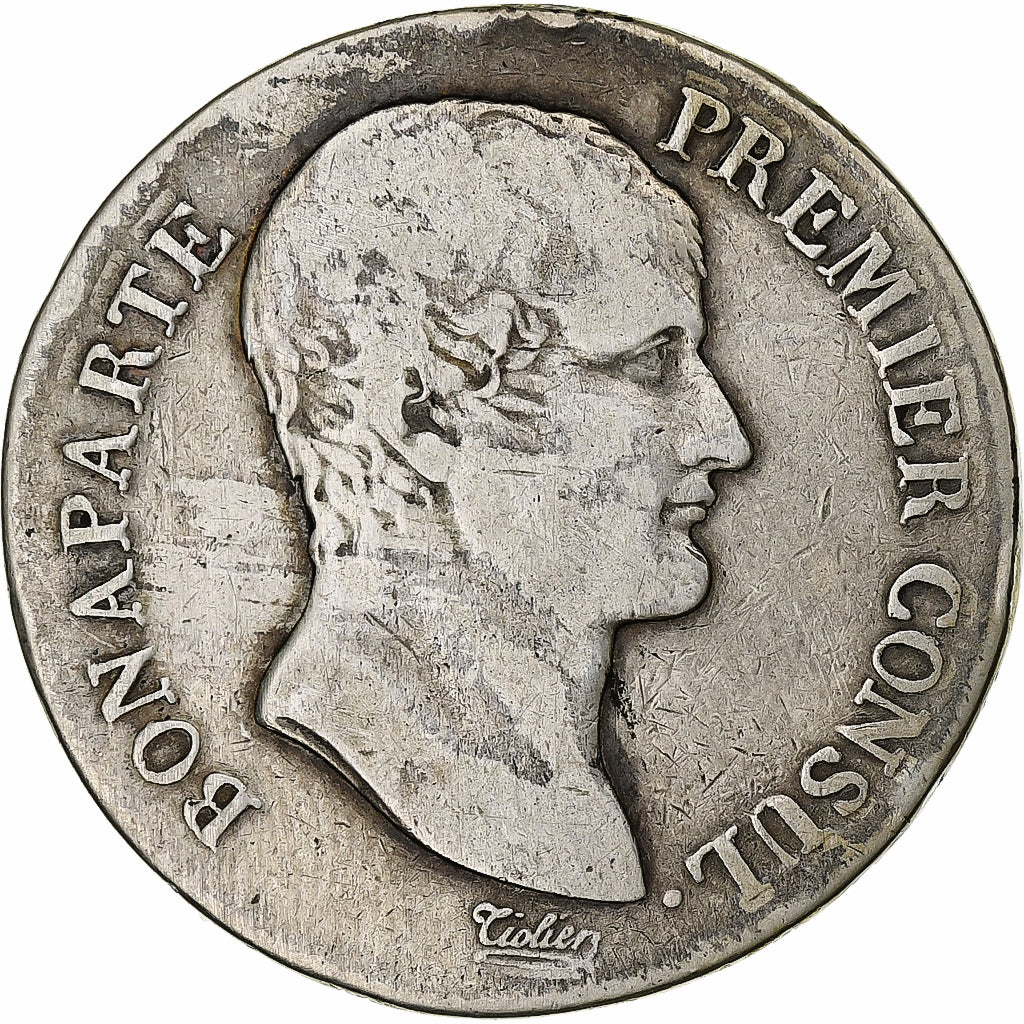 Francja, 5 Francs, Bonaparte Premier Consul, An 12 (1804), Toulouse, Srebro