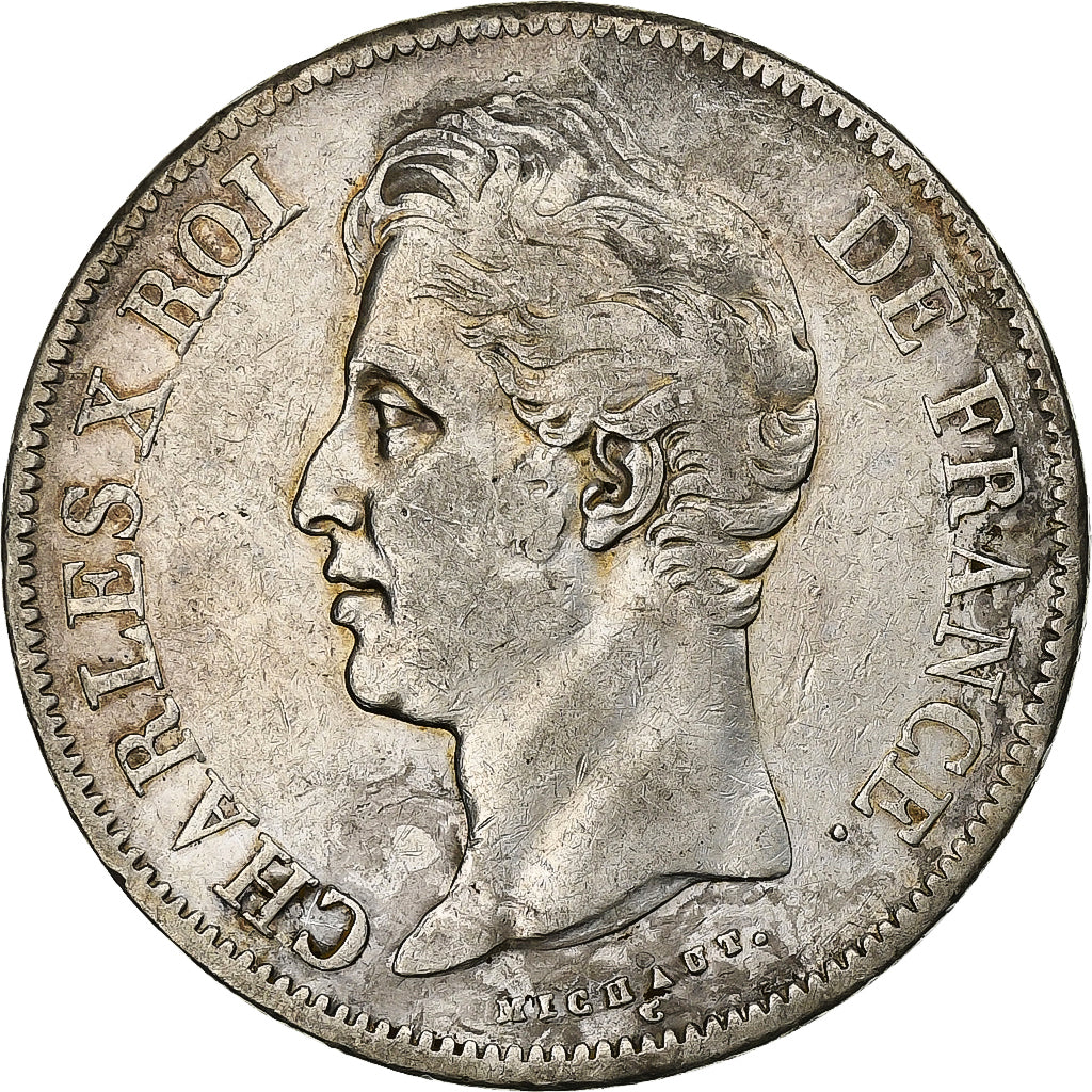 Frankreich, 5 Francs, Charles X, 1828, Paris, Silber, SS, Gadoury:644, KM:728.1