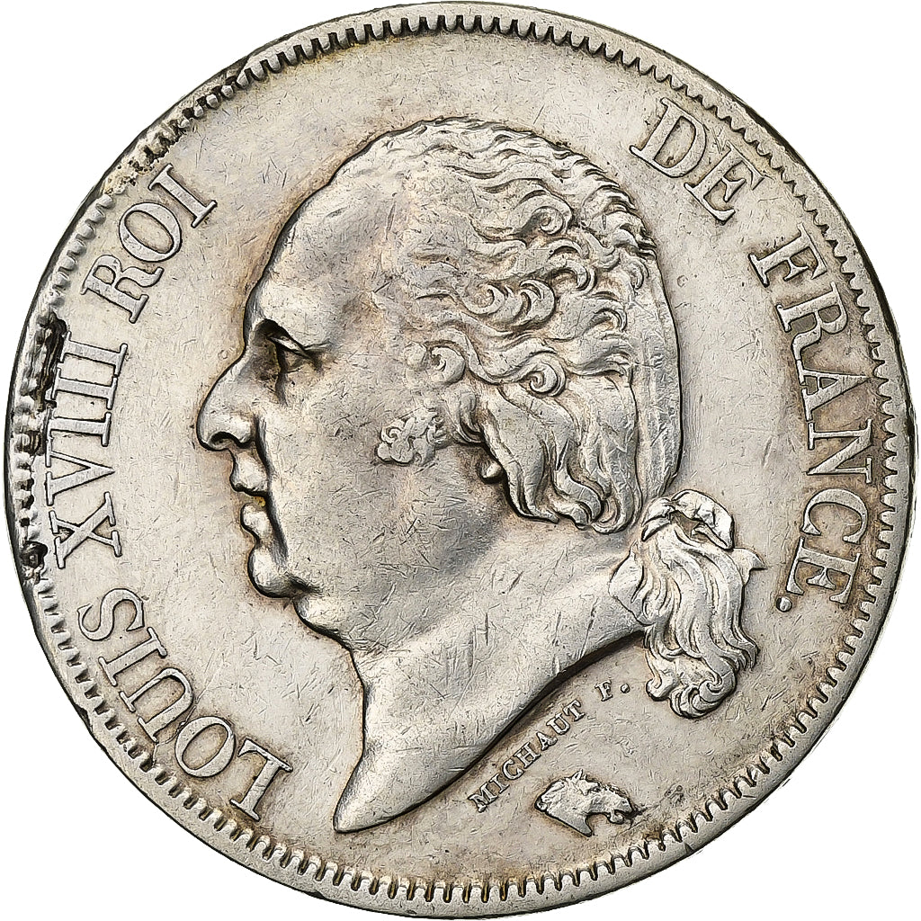 Frankrijk, Louis XVIII, 5 Francs, Louis XVIII, 1821, Paris, Zilver, ZF+