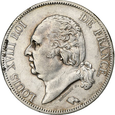 Frankrijk, Louis XVIII, 5 Francs, Louis XVIII, 1821, Paris, Zilver, ZF+