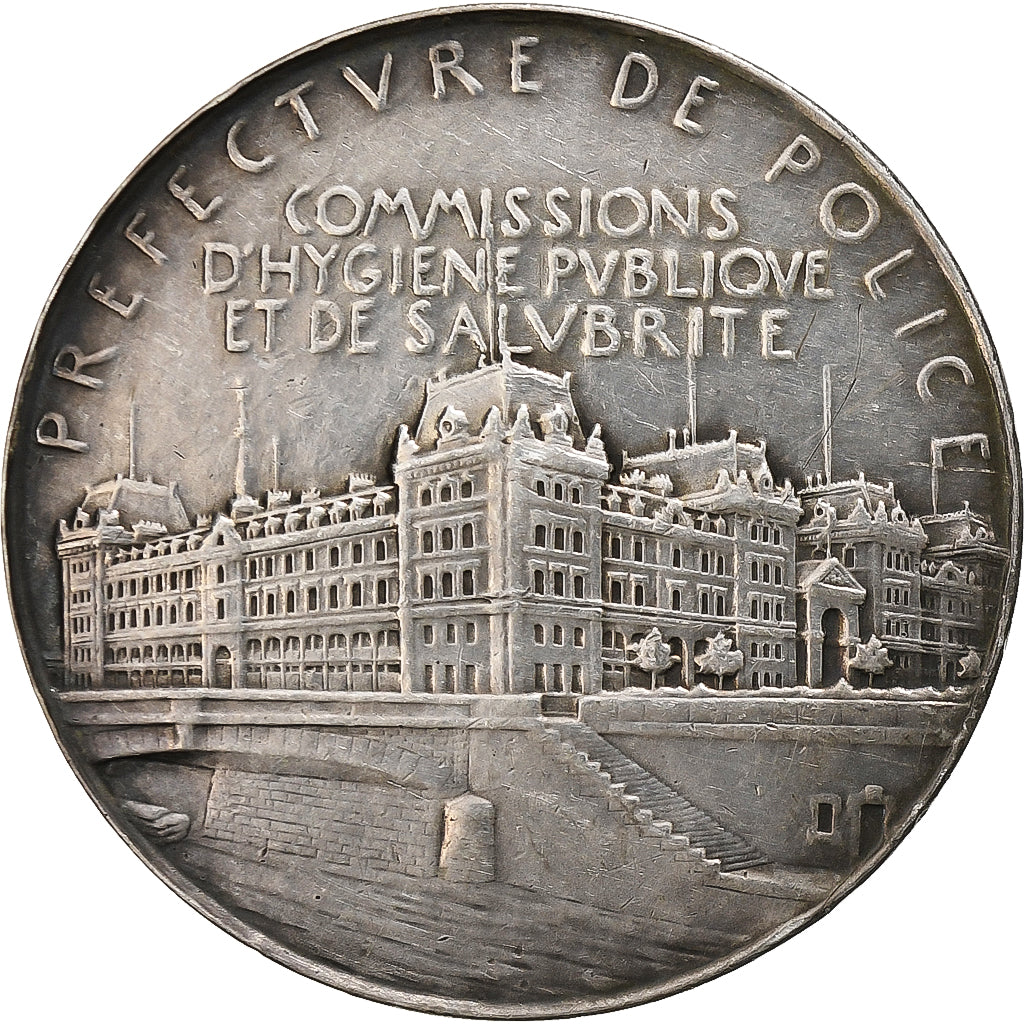 France, Medal, Préfecture de Police, Commissions d'Hygiène Publique, Silver