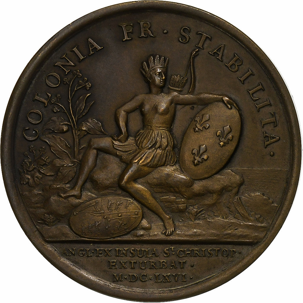 France, Medal, Louis XIV, Les Anglais chassés de l'île de Saint Christophe