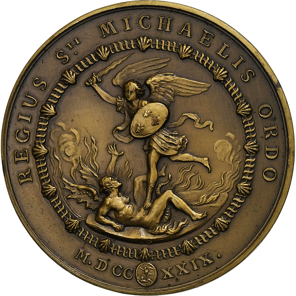 France, Médaille, Louis XV, Ordre de Saint-Michel, 1729, Bronze, MS63