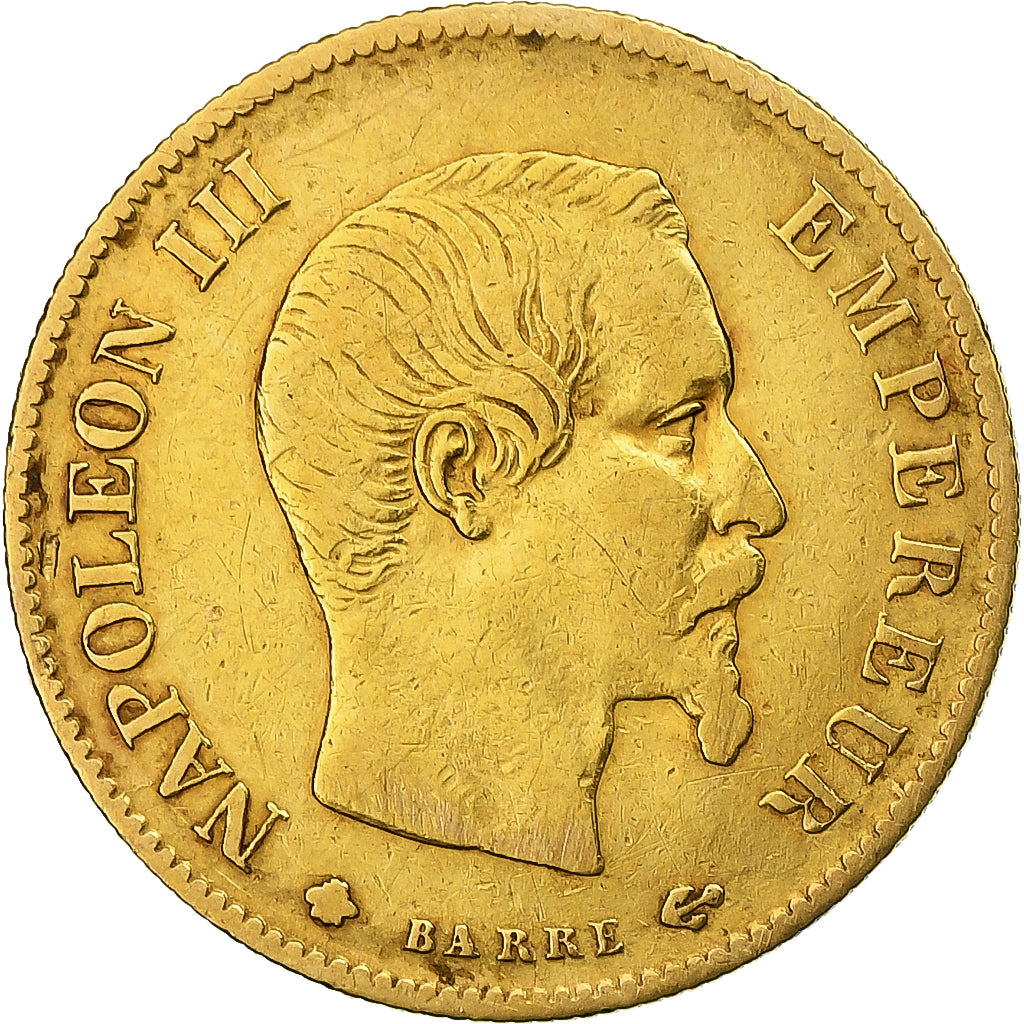 France, Napoleon III, 10 Francs, 1860, Strasbourg, Gold, EF(40-45)