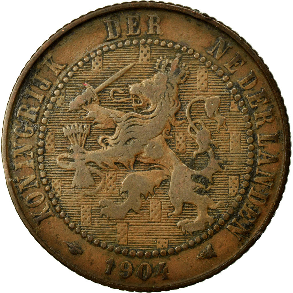 Coin, Netherlands, Wilhelmina I, 2-1/2 Cent, 1904, EF(40-45), Bronze, KM:134