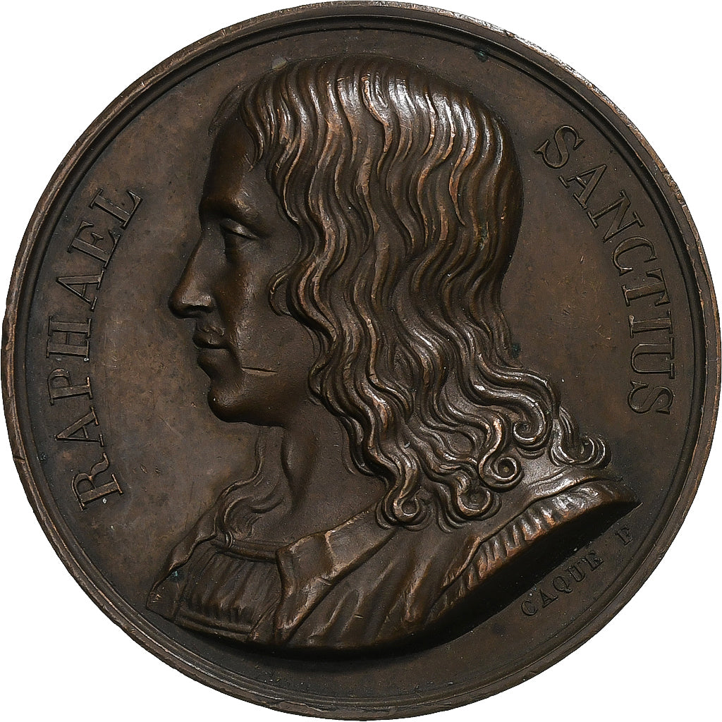 Italy, Medal, Raphaël Sanctius, Peinture, 1823, Bronze, Caqué, AU(55-58)