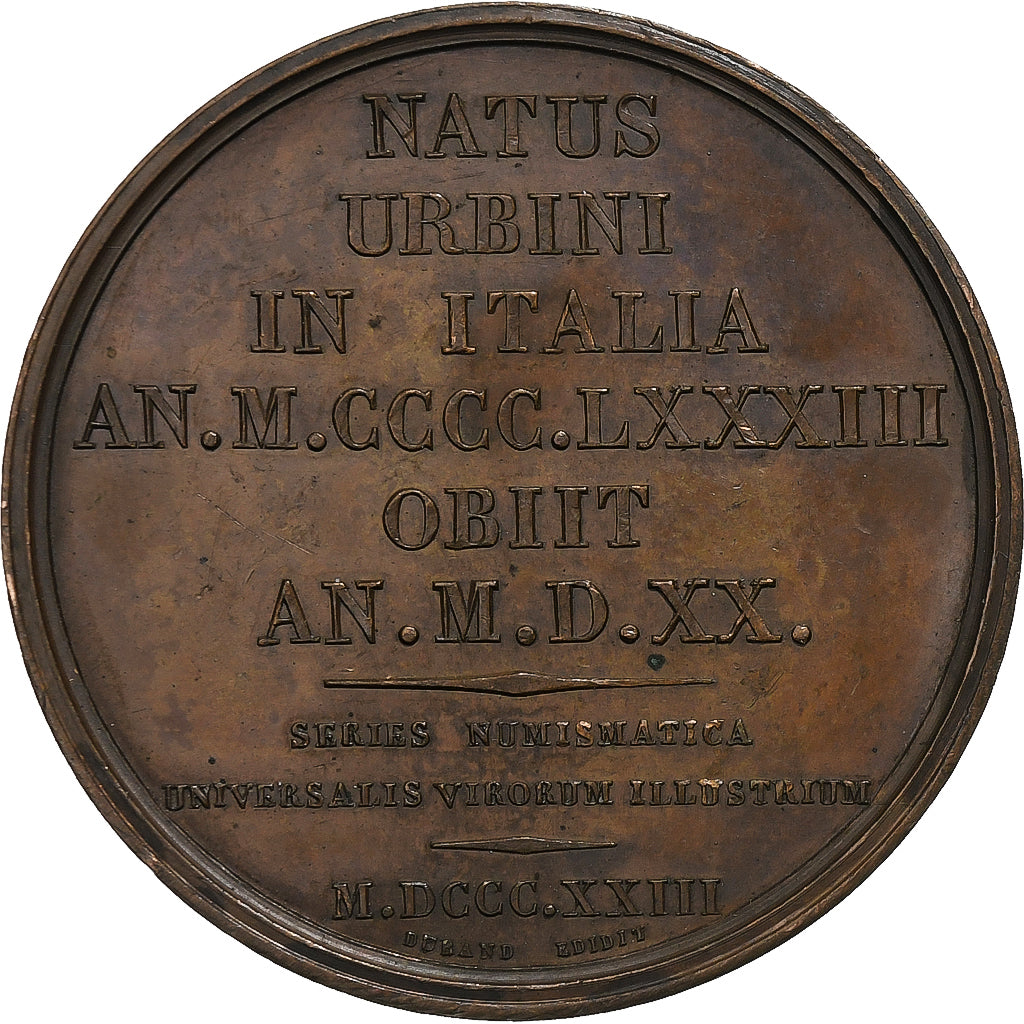 Italy, Medal, Raphaël Sanctius, Peinture, 1823, Bronze, Caqué, AU(55-58)