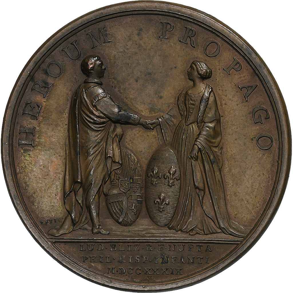 France, Médaille, Mariage d'Elisabeth de France avec Philippe d'Espagne, 1739