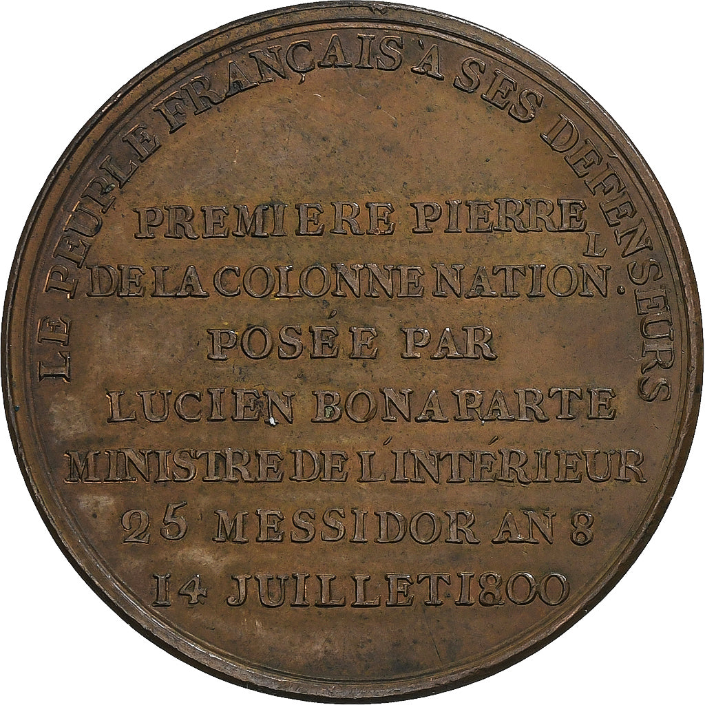 France, Médaille, Napoléon Bonaparte, Consulat, Colonne nationale de la place