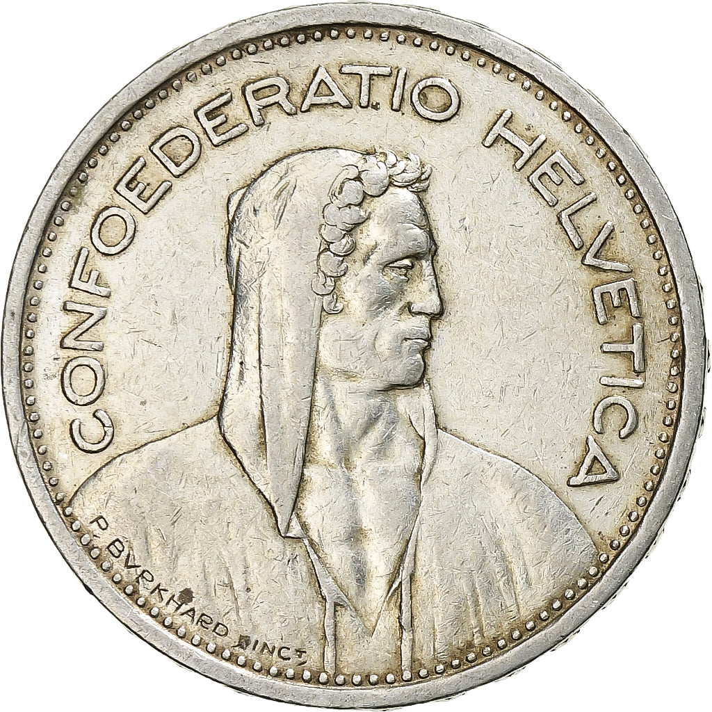 Coin, Switzerland, 5 Francs, 1954, Bern, EF(40-45), Silver, KM:40
