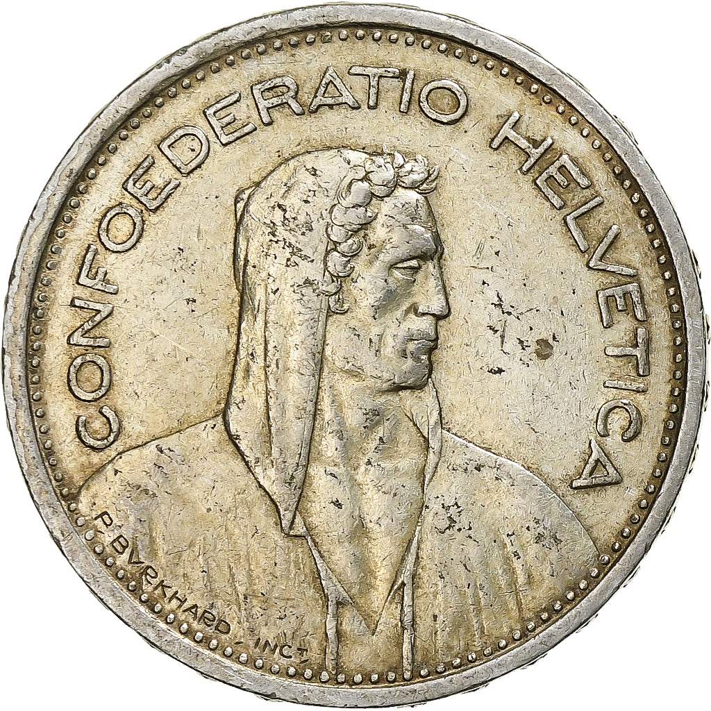 Coin, Switzerland, 5 Francs, 1954, Bern, EF(40-45), Silver, KM:40