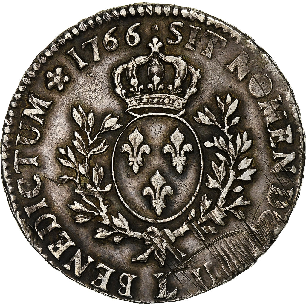Frankrijk, Louis XV, Ecu, Écu au bandeau, 1766, Bayonne, Zilver, ZF
