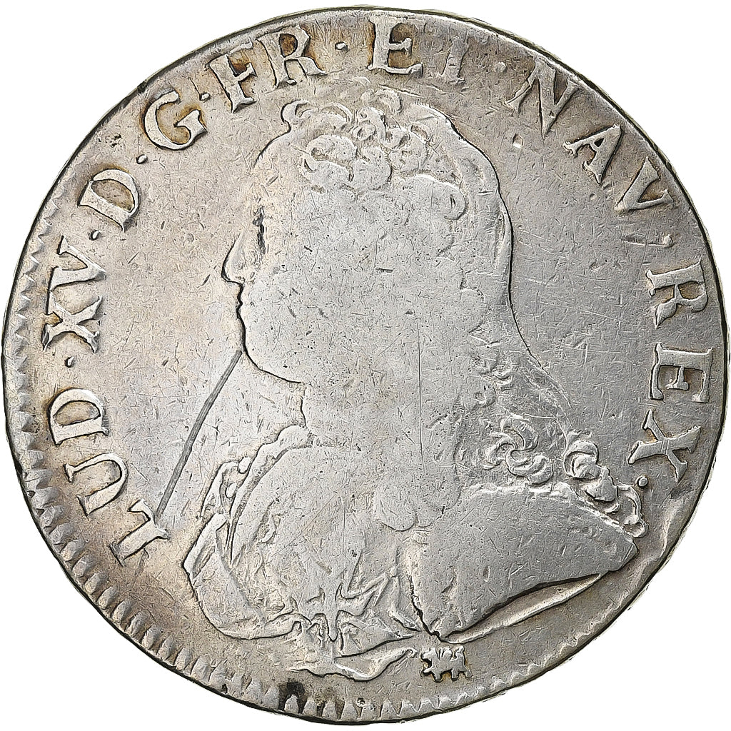 France, Louis XV, Ecu, Écu aux branches d'olivier, 1726, La Rochelle, Argent