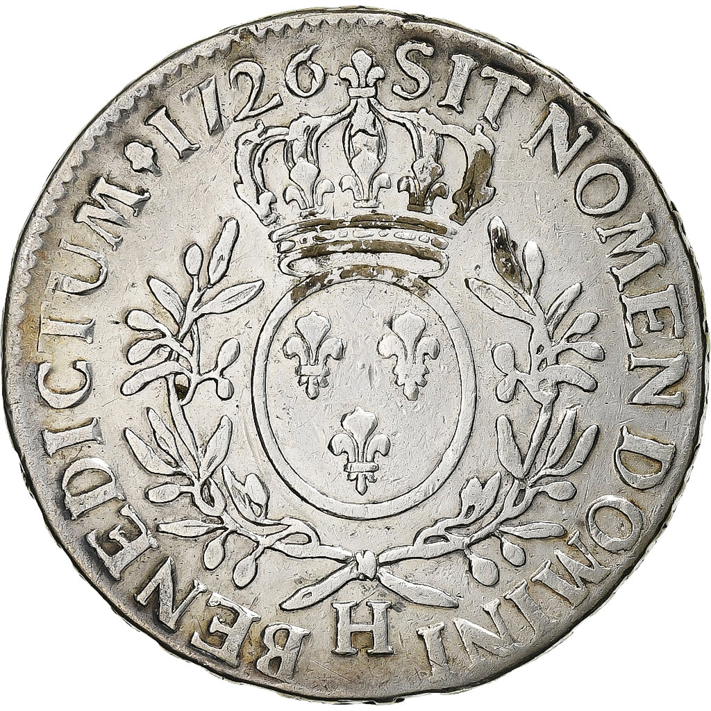France, Louis XV, Ecu, Écu aux branches d'olivier, 1726, La Rochelle, Argent