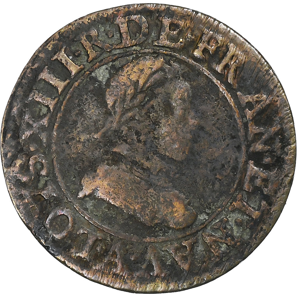 France, Louis XIII, Double Tournois, 1615, Paris, Cuivre, TB, CGKL:386