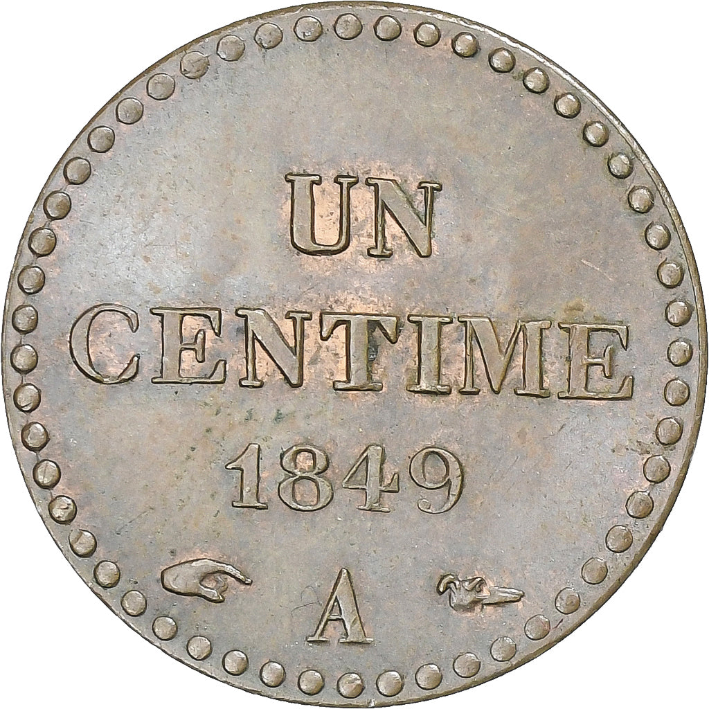 Coin, France, Dupré, Centime, 1849, Paris, AU(50-53), Bronze, KM:754