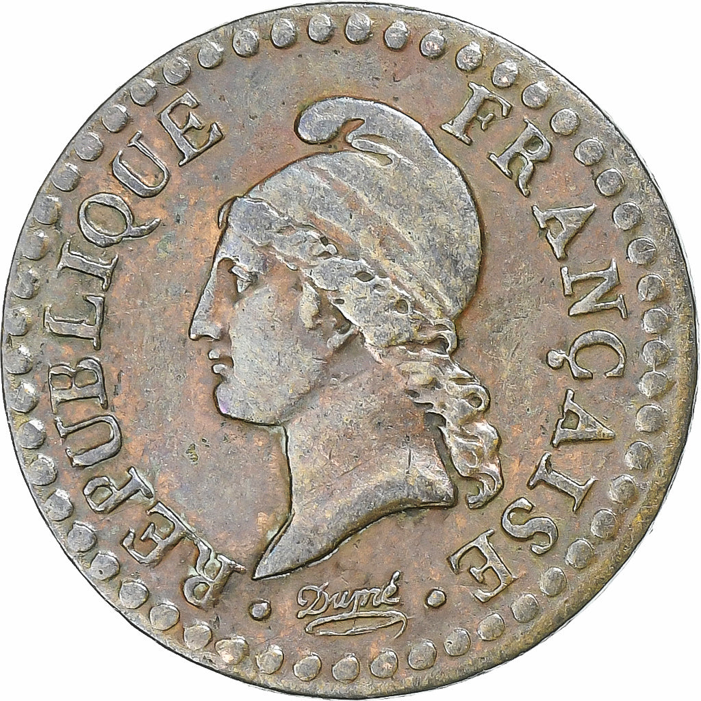 Coin, France, Dupré, Centime, AN 6, Paris, EF(40-45), Bronze, KM:646