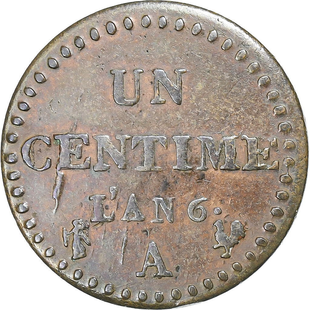 Coin, France, Dupré, Centime, AN 6, Paris, EF(40-45), Bronze, KM:646