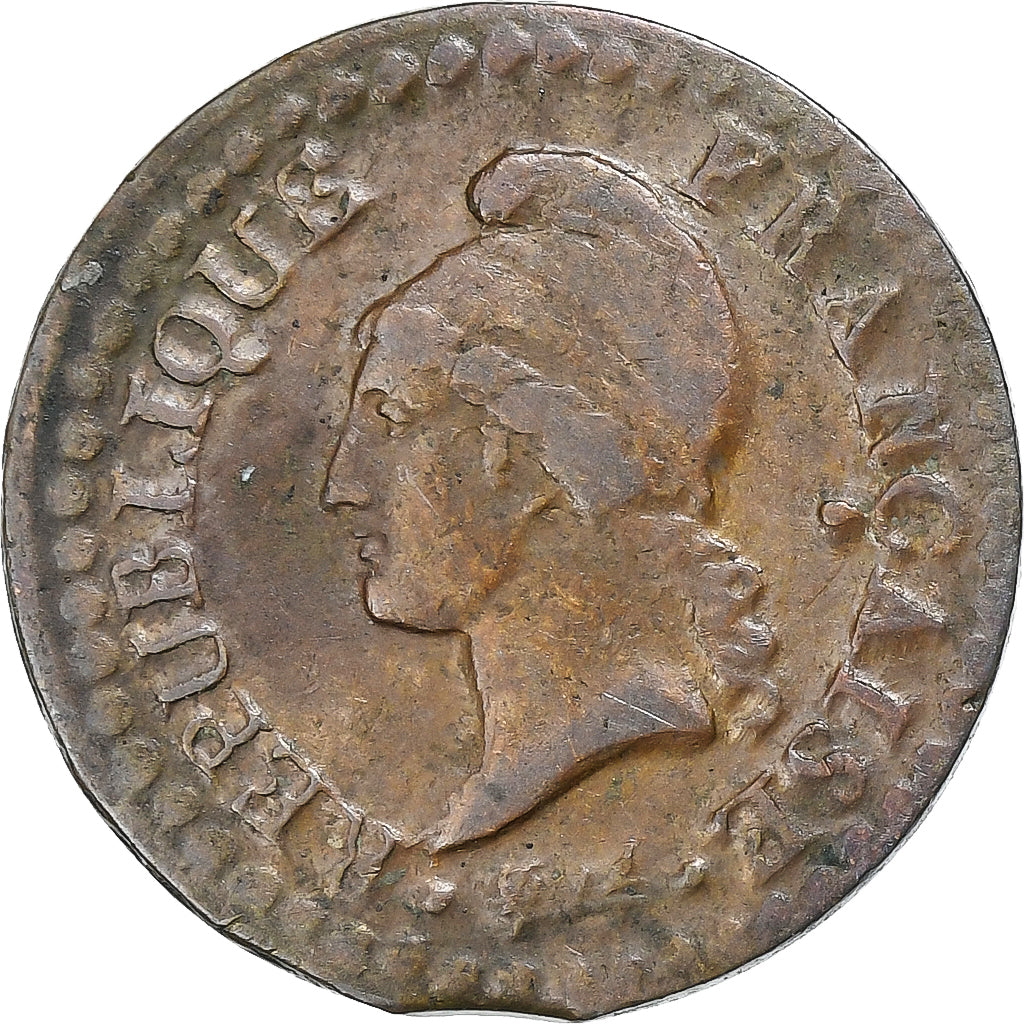 France, Centime, Dupré, AN 8, Paris, Bronze, TB+, Gadoury:76a, KM:646
