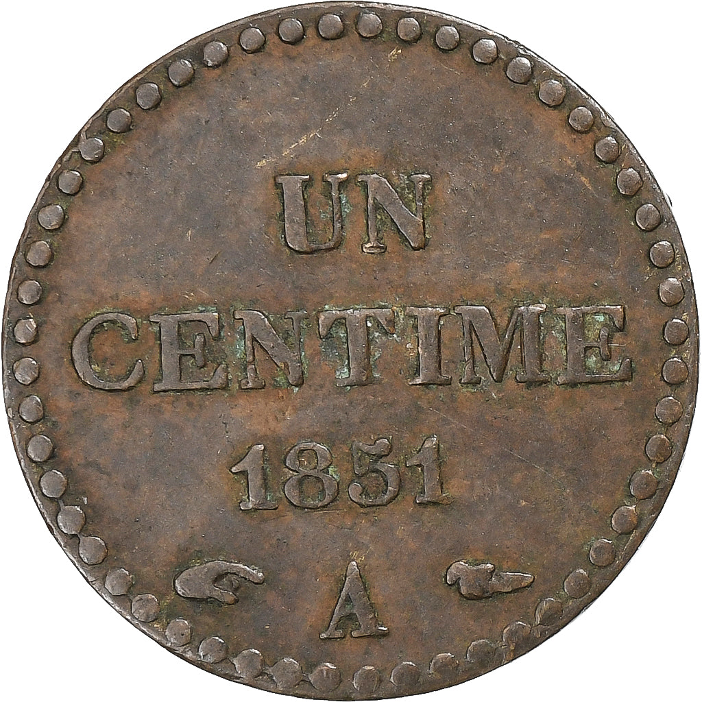 Munten, Frankrijk, Dupré, Centime, 1851, Paris, ZF, Bronze, KM:754, Gadoury:84