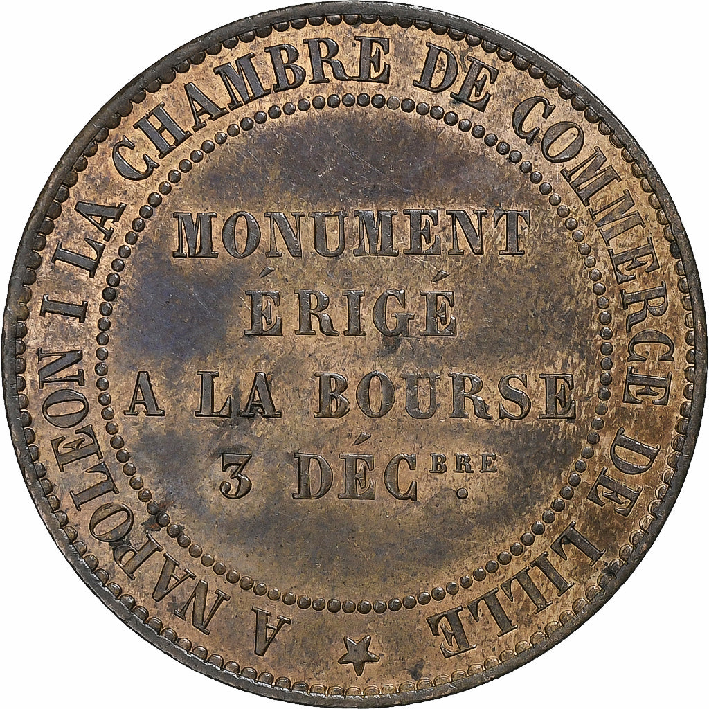France, Token, Ville de Lille, Érection de la Statue de Napoléon III, 1854