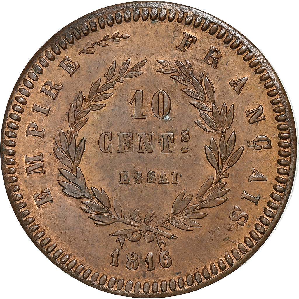 France, Napoleon II, 10 Centimes, 1816, ESSAI, Bronze, MS62, Gadoury:197